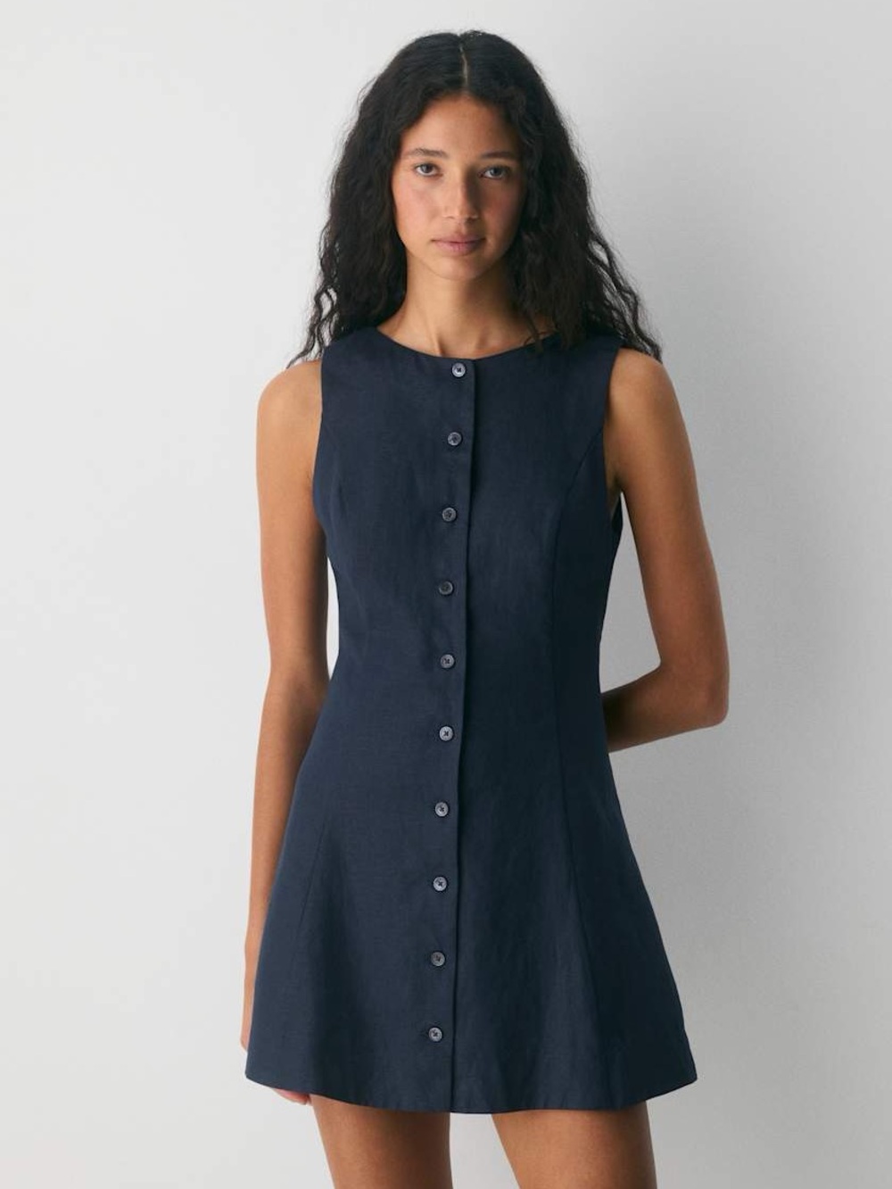 NWT WILFRED ARITZIA Tisane Linen Dress Admiral